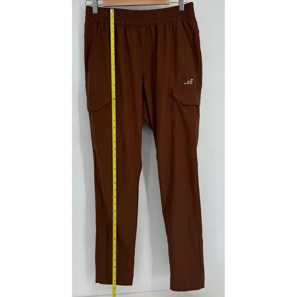 BCG Mens‎ Brown Cargo Jogger Pants Stretch Ripstop Tapered Hiking M